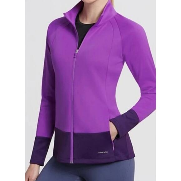 ANNIKA Cutter & Buck Purple CB DryTec UPF50+ Full Zip Jacket L Golf Performance - Picture 1 of 12